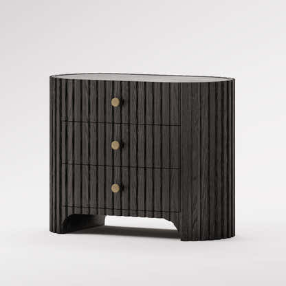Sinclair Fluted Stone Nightstand 30"W