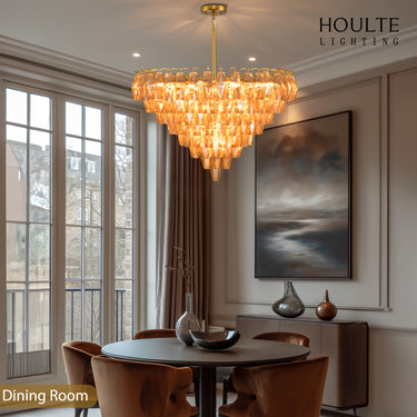 Celestial Drop Glass Crystal Glass Chandelier 36"