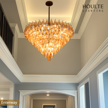 Celestial Drop Glass Crystal Glass Chandelier 36"