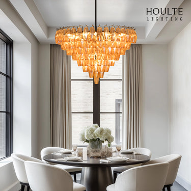 Celestial Drop Glass Crystal Glass Chandelier 36"