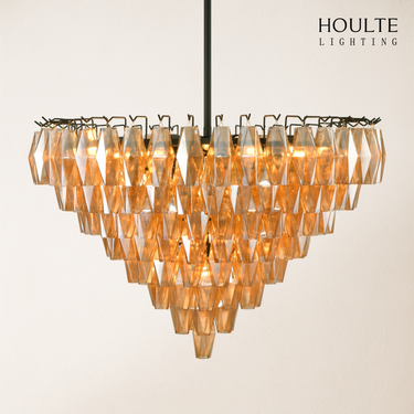 Celestial Drop Glass Crystal Glass Chandelier 36"