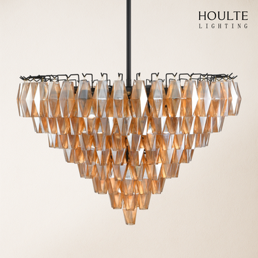 Celestial Drop Glass Crystal Glass Chandelier 36"