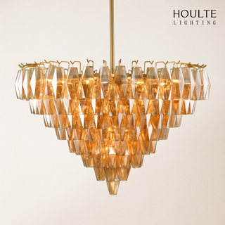 Celestial Drop Glass Crystal Glass Chandelier 36"