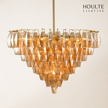 Celestial Drop Glass Crystal Glass Chandelier 36"