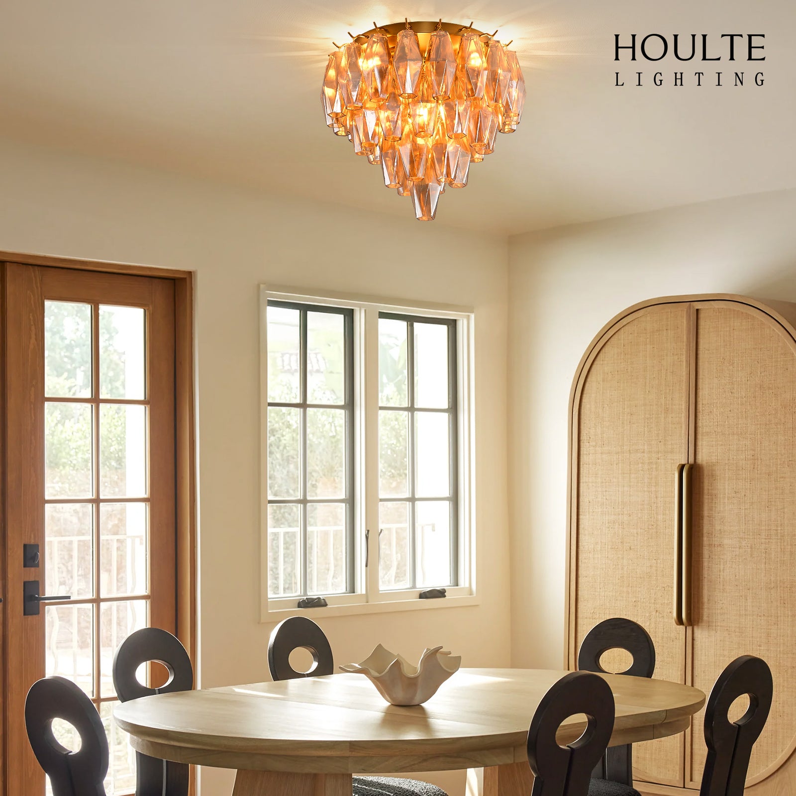Celestial Drop Glass Flush Mount 12.6"D