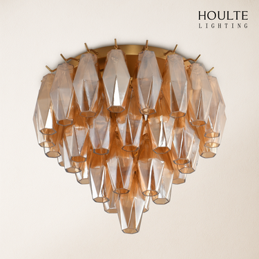 Celestial Drop Glass Flush Mount 12.6"D
