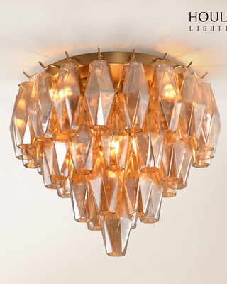 Celestial Drop Glass Flush Mount 12.6"D