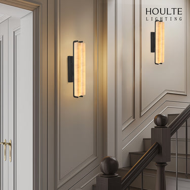 Clara Glow Alabaster Double Wall Sconce 19"H