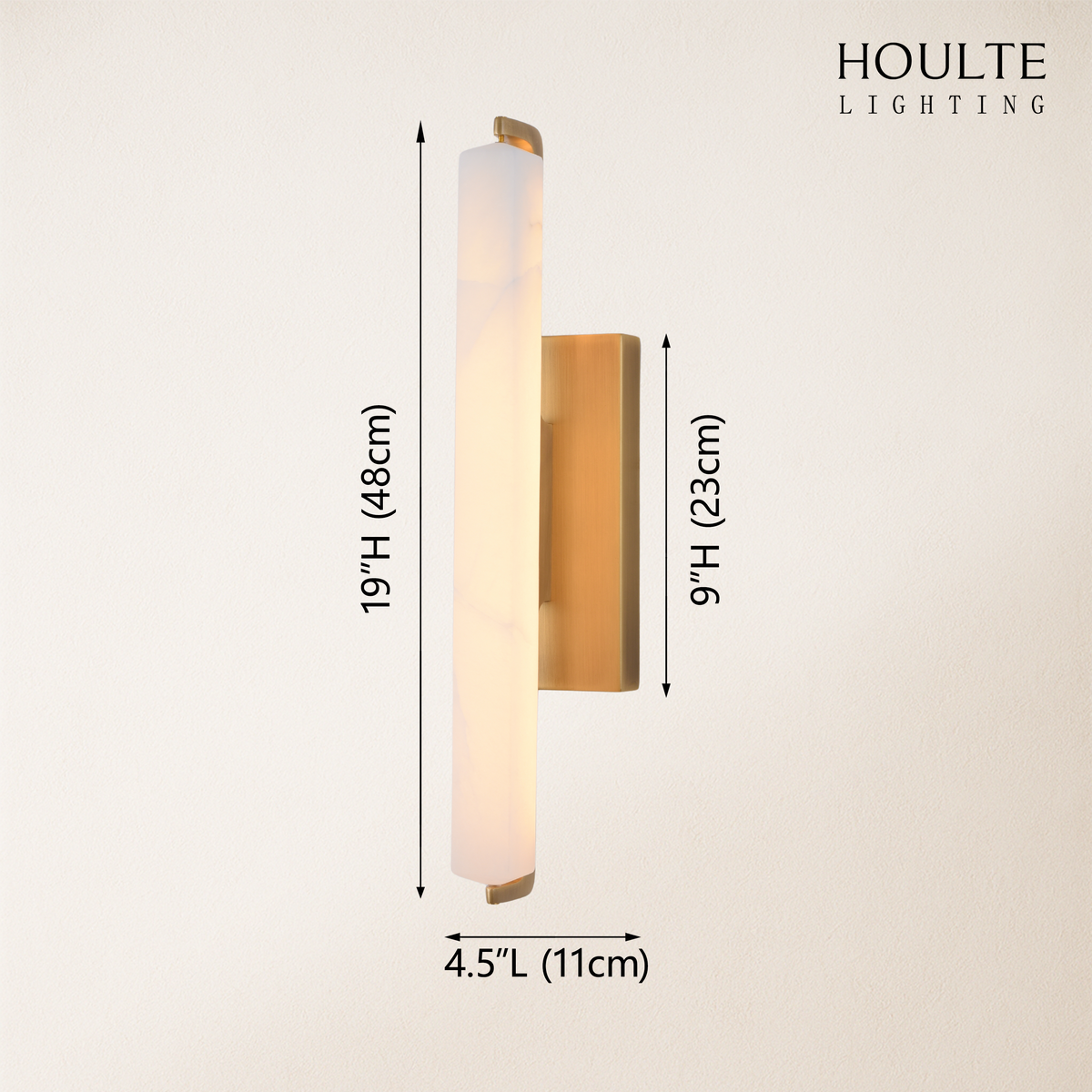 Clara Glow Alabaster Single Wall Sconce 19"H dimensions 1