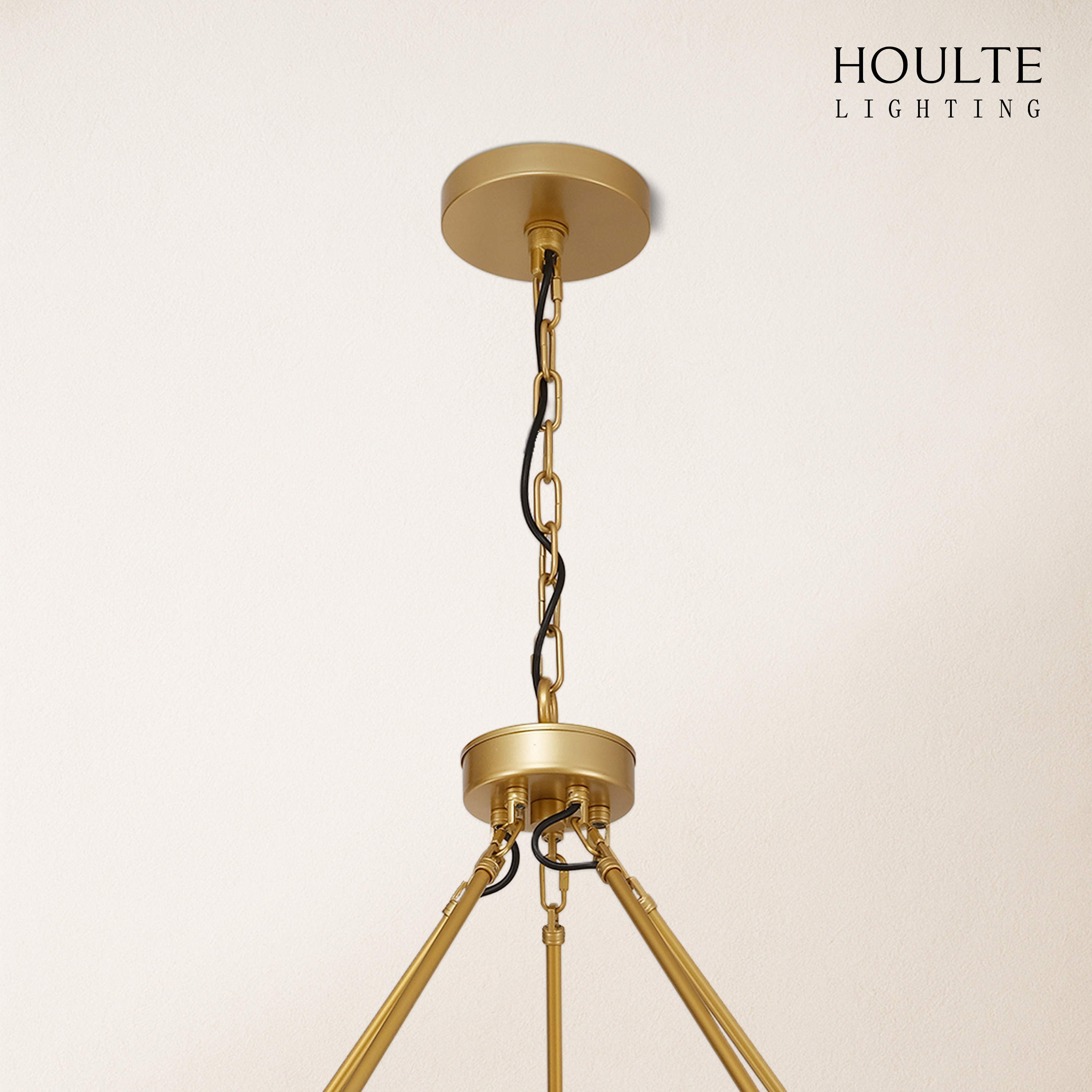 Cylora Glass Tube 2-Tier Round Chandelier 60"