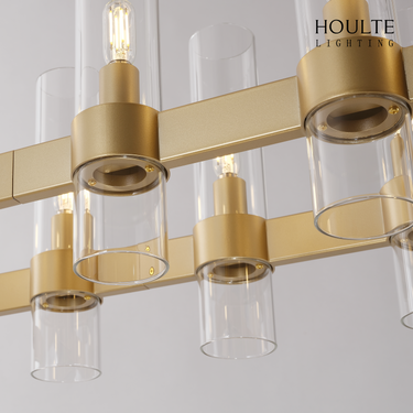 Cylora Glass Tube Rectangular Chandelier 54"