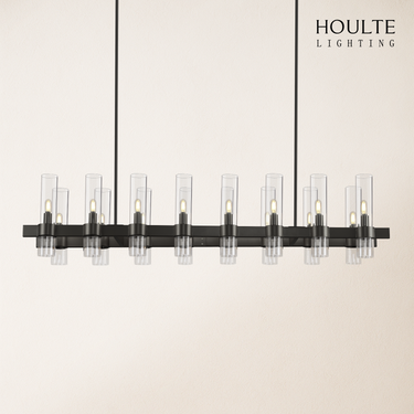 Cylora Glass Tube Rectangular Chandelier 54"