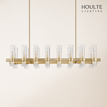 Cylora Glass Tube Rectangular Chandelier 54"