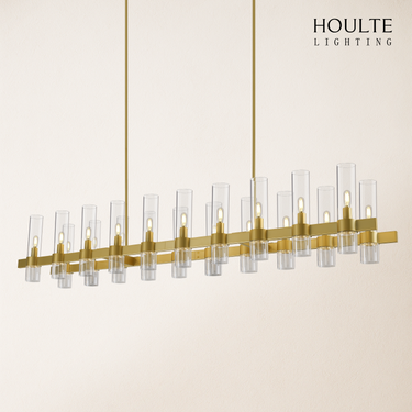 Cylora Glass Tube Rectangular Chandelier 68"