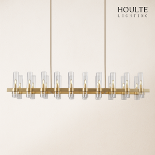 Cylora Glass Tube Rectangular Chandelier 68"