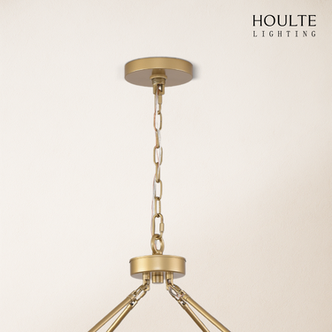 Cylora Glass Tube Round Chain Chandelier 48"
