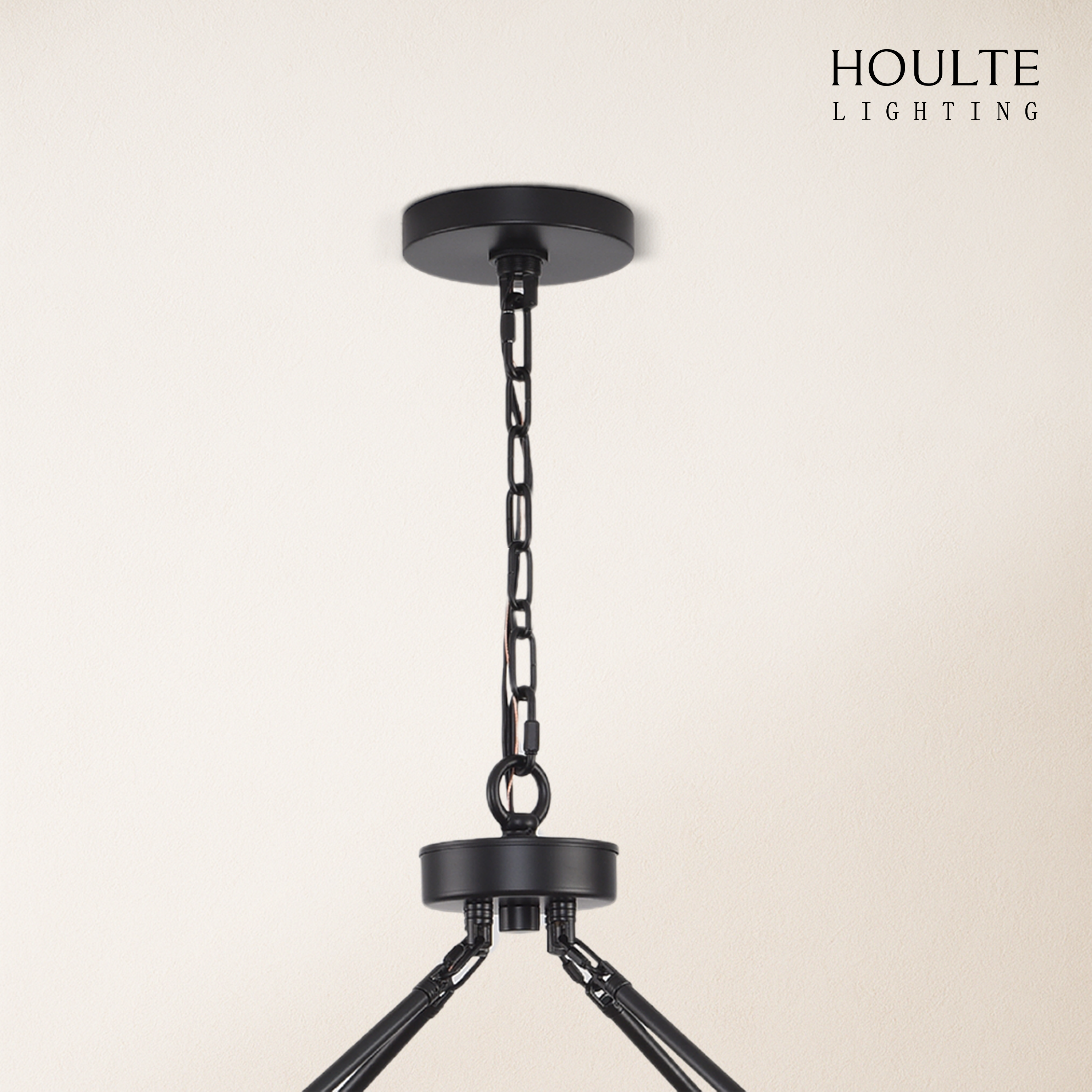 Cylora Glass Tube Round Chain Chandelier 48"