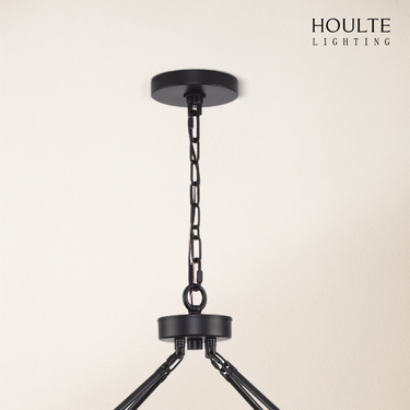 Cylora Glass Tube Round Chain Chandelier 48"