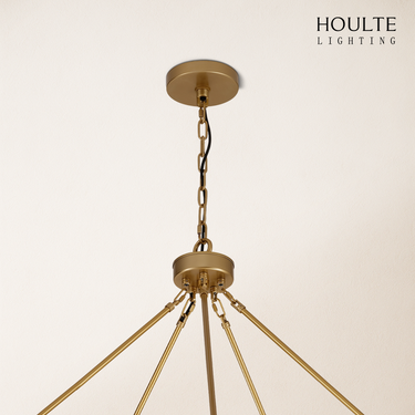 Cylora Glass Tube Round Chain Chandelier 60"
