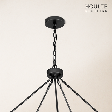 Cylora Glass Tube Round Chain Chandelier 60"