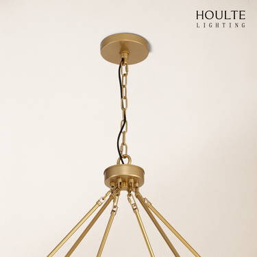 Cylora Glass Tube Round Chain Chandelier 70"