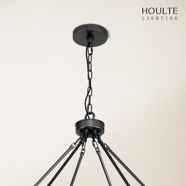Cylora Glass Tube Round Chain Chandelier 70"