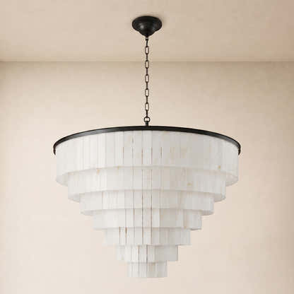 Montrava Alabaster Tiered Round Chandelier 60"D