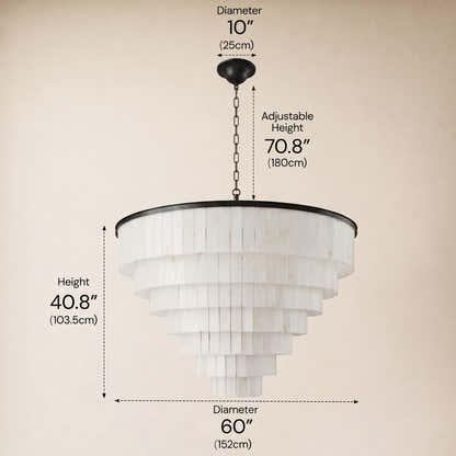 Montrava Alabaster Tiered Round Chandelier 60"D