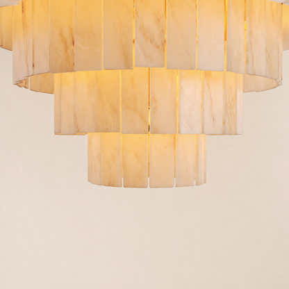 Montrava Alabaster Tiered Round Chandelier 60"D