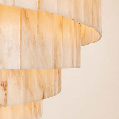 Montrava Alabaster Tiered Round Chandelier 60"D