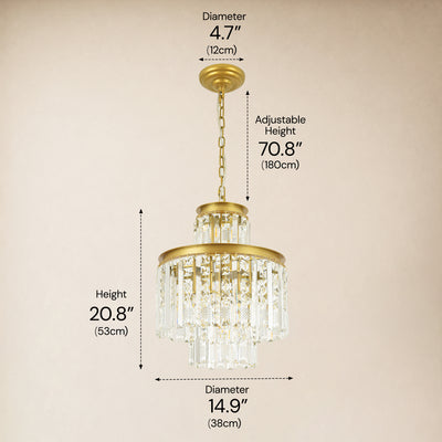 Lucentra Crystal Tiered Round Pendant 15"D