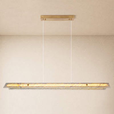 Pietra Blue Marble Linear Chandelier 49.2"D
