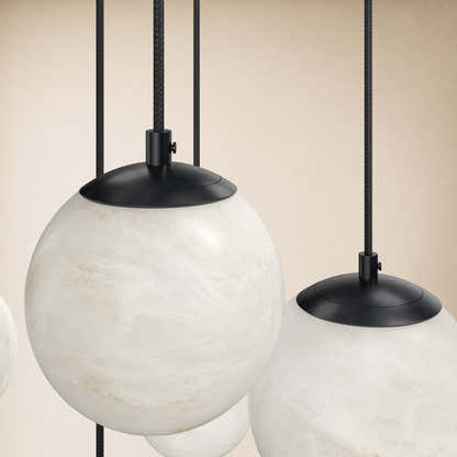 Elviora Resin Alabaster Globe Round Chandelier