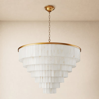 Montrava Alabaster Tiered Round Chandelier 60"D