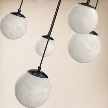 Elviora Resin Alabaster Globe Round Chandelier