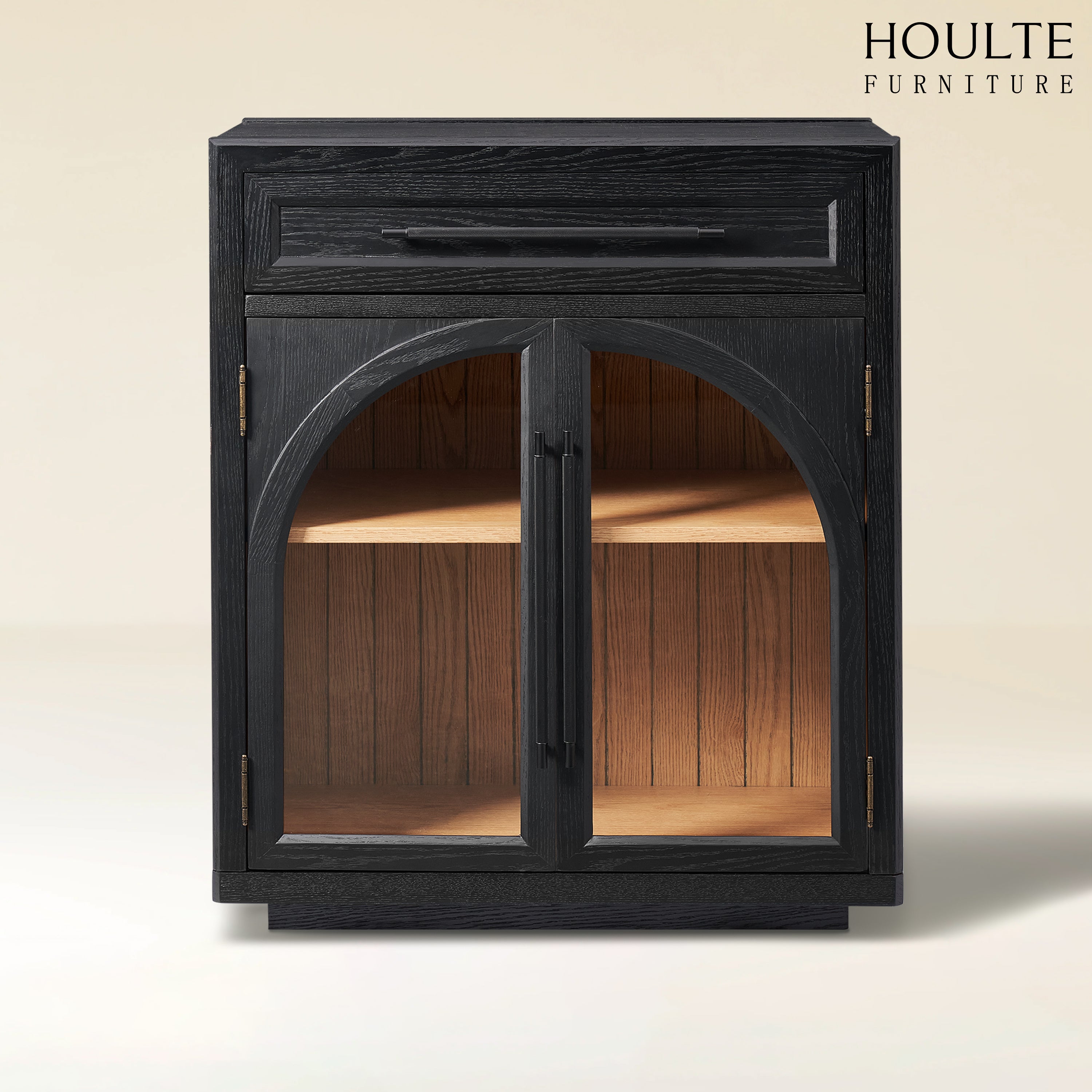 Alvar Arched 32" Oak Storage Cabinet with Drawers