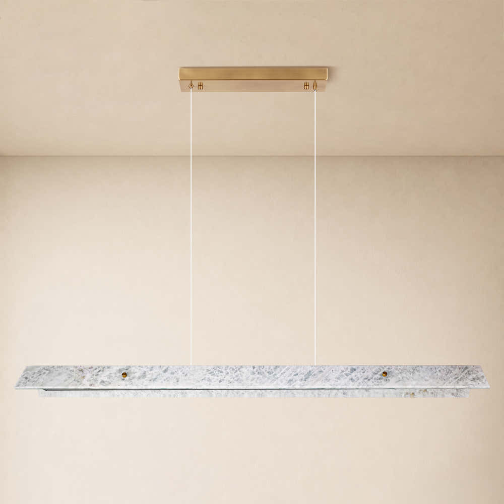 Pietra Blue Marble Linear Chandelier 49.2"D