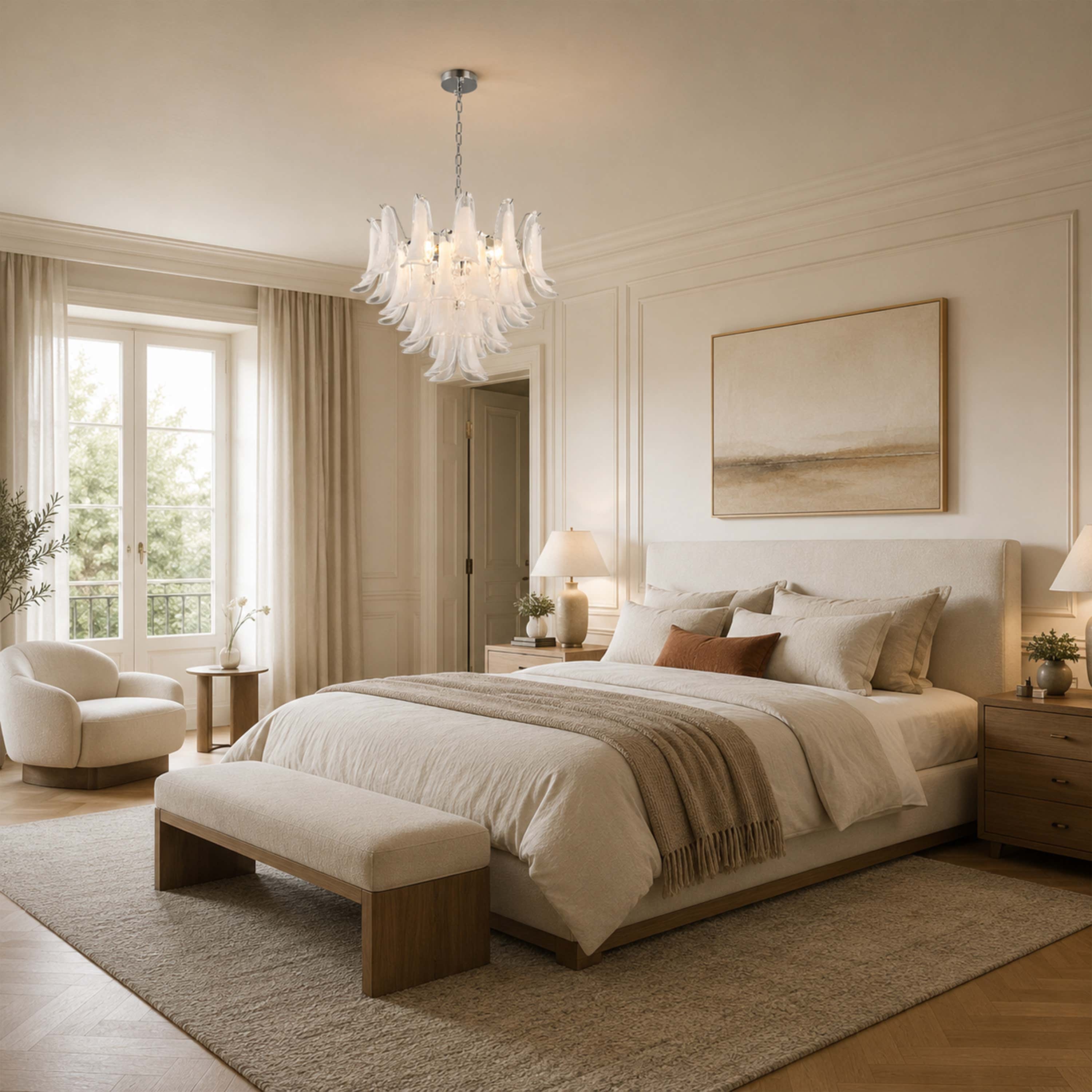 Nivelle Frosted Glass Round Chandelier 23.6"D
