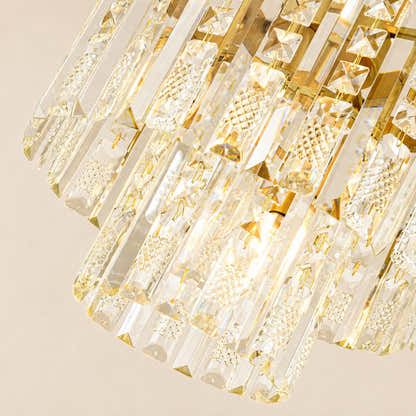 Lucentra Crystal Tiered Round Pendant 15"D