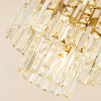 Lucentra Crystal Tiered Round Pendant 15"D