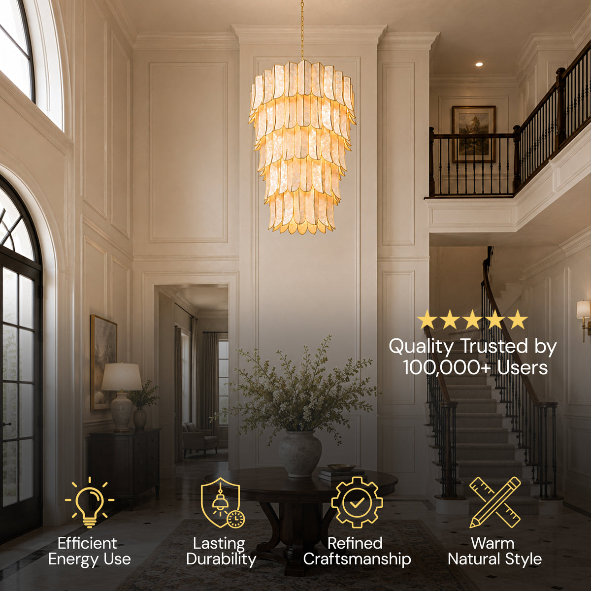 Caprielle Iron Capiz Tiered Round Chandelier 39.4"D #_First_#