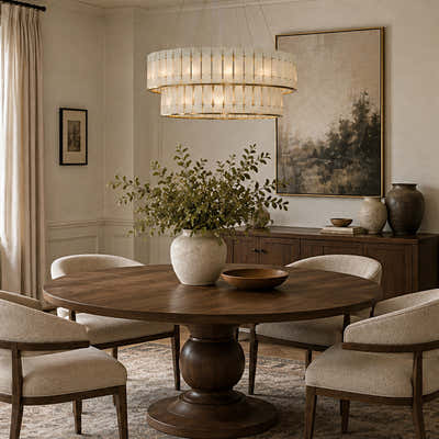 Pietra White Alabaster Tiered Drum Chandelier 33.4"D