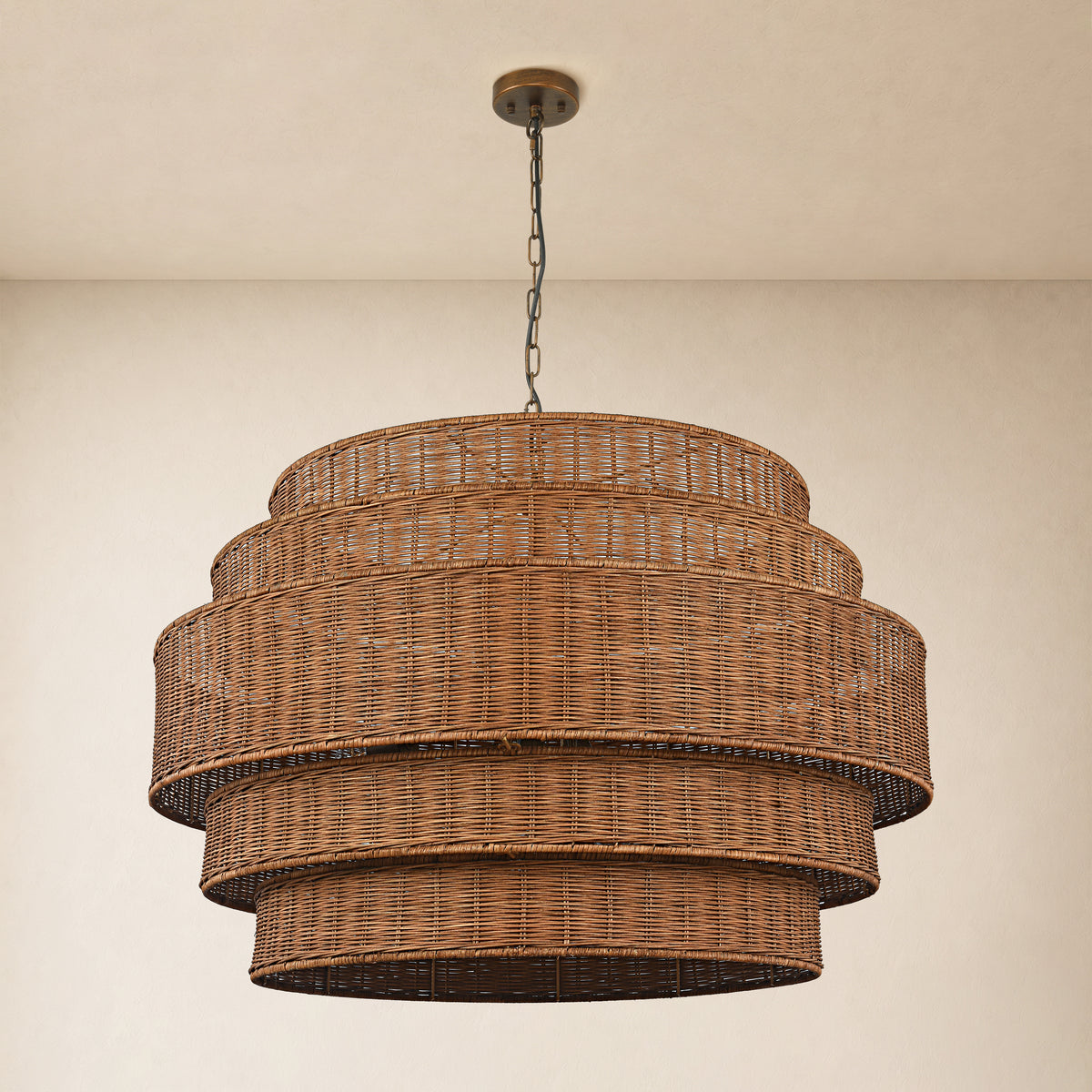 Cavana Rattan Tiered Round Chandelier 40.1"W 