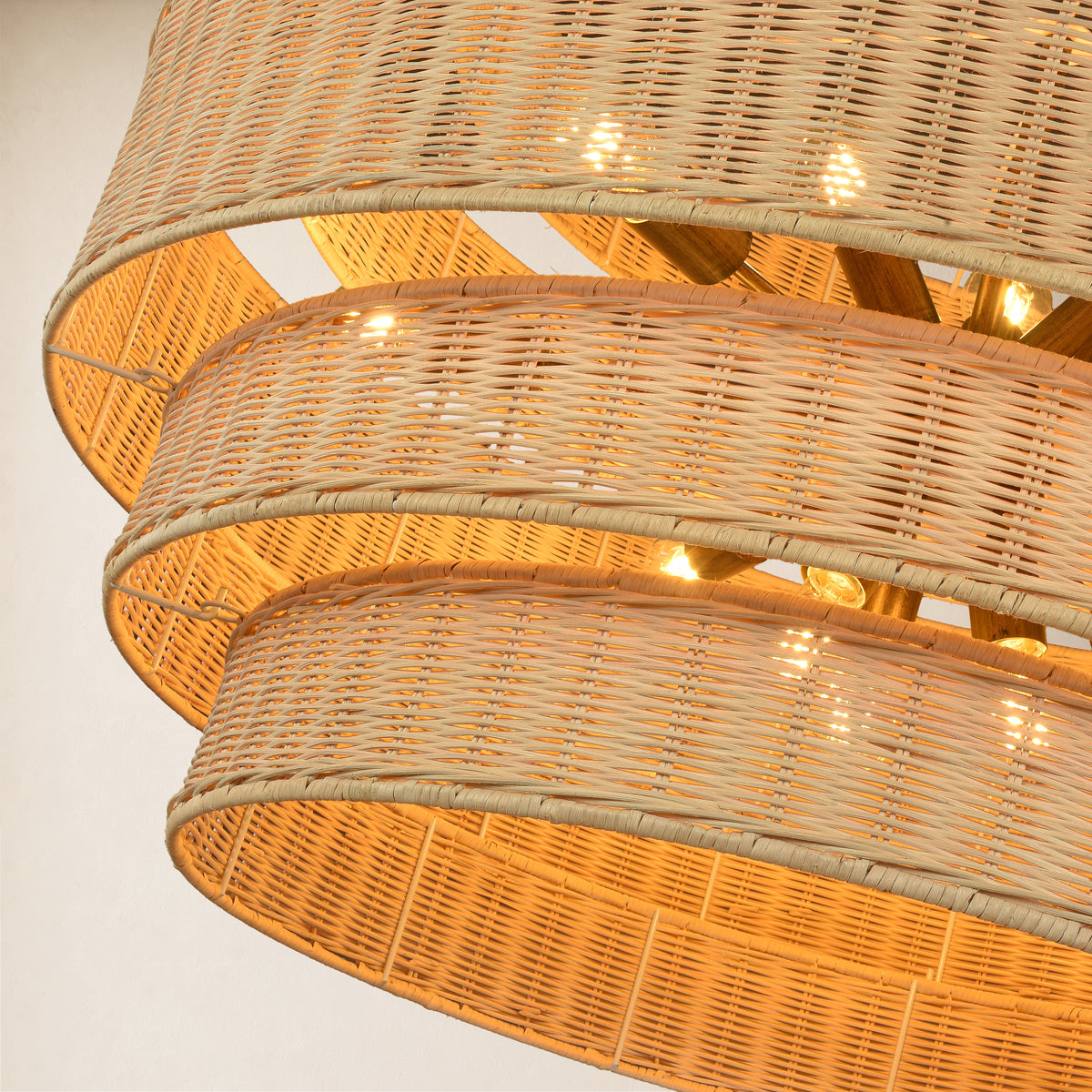 Cavana Rattan Tiered Round Chandelier 40.1"D