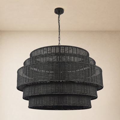Cavana Rattan Tiered Round Chandelier 40.1"W 