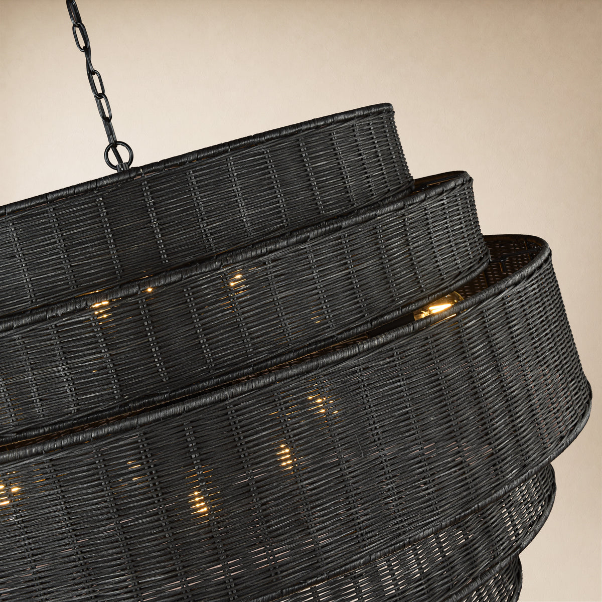 Cavana Rattan Tiered Round Chandelier 40.1"D
