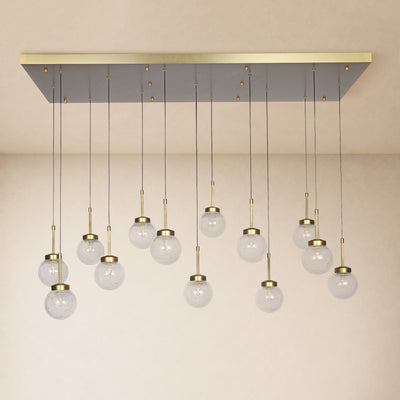 Liorenne Bubble Glass Globe Rectangular Chandelier 47.2"W