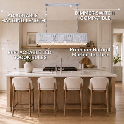 Pietra Marble Rectangular Chandelier 47.2"W