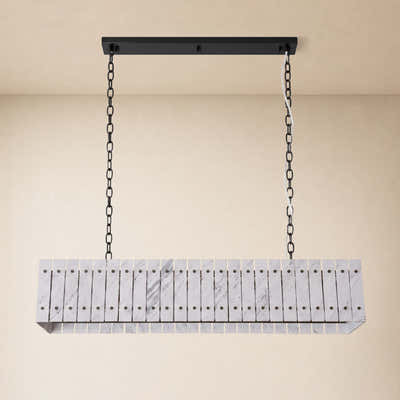 Pietra Marble Rectangular Chandelier 47.2"W