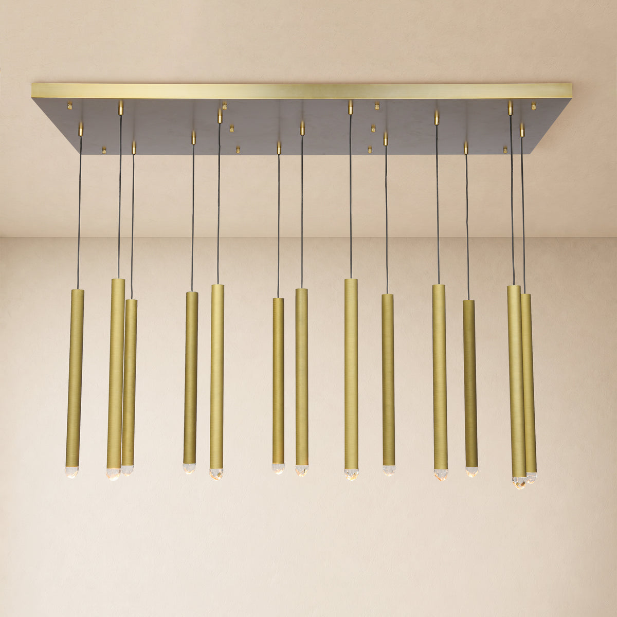 Lyrion Crystal Cylinder Linear Chandelier 48"W 